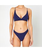 Soutien-gorge sans armatures en Soie mélangée Skin 02 bleu marine