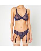 Soutien-gorge avec armatures en Soie mélangée Glamour bleu marine