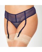 Tanga en Soie mélangée Glamour bleu marine