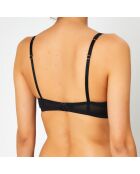 Soutien-gorge avec armatures en Soie mélangée Flock noir