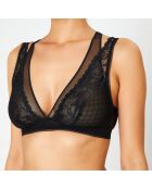 Soutien-gorge sans armatures en Soie mélangée Poprock noir