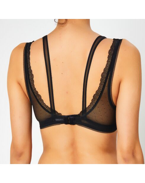 Soutien-gorge sans armatures en Soie mélangée Poprock noir