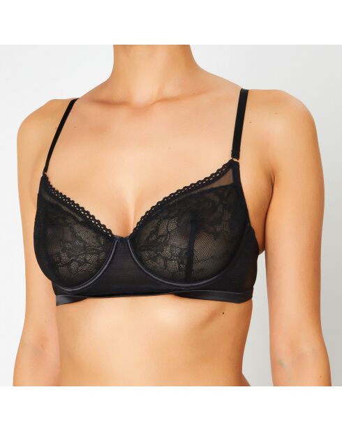 Soutien-gorge avec armatures en Soie mélangée Captive noir