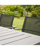 2 Fauteuils de jardin alu-miami-ft empilables gris anthracite - 58x58x84 cm
