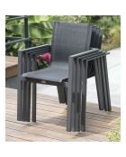 Set da giardino Miami tavolo allungabile + 8 poltrone antracite - 180/240x100x77 cm
