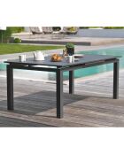 Set da giardino Miami tavolo allungabile + 8 poltrone antracite - 180/240x100x77 cm