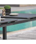 Set da giardino Miami tavolo allungabile + 8 poltrone antracite - 180/240x100x77 cm