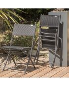 6 Chaises de jardin pliantes C43 gris anthracite - 46x40x82 cm