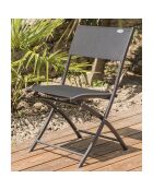 6 Chaises de jardin pliantes C43 gris anthracite - 46x40x82 cm