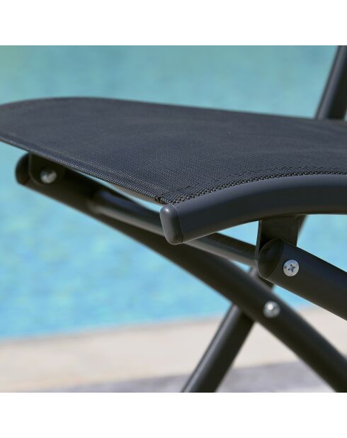 6 Chaises de jardin pliantes C43 gris anthracite - 46x40x82 cm