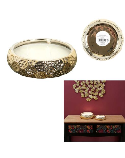 Bougie parfumée Or du temps Pivoine dorée - 3 mèches 8h