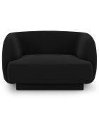 Fauteuil en Velours Miley noir - 109x85x74 cm