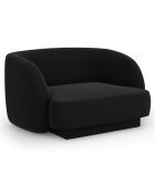 Fauteuil en Velours Miley noir - 109x85x74 cm