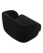 Fauteuil en Velours Miley noir - 109x85x74 cm