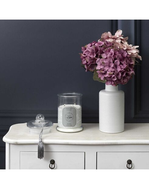 Bougie parfumée bonbonniere Fleur de coton grise - 1 mèche 80h