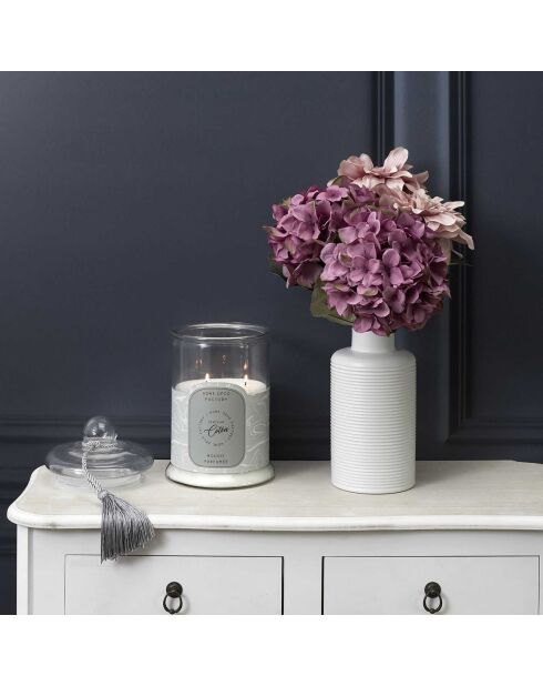 Bougie parfumée bonbonniere Fleur de coton grise - 1 mèche 110h