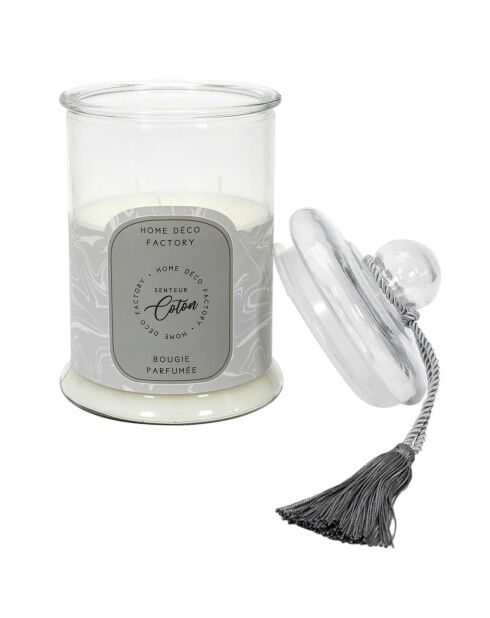Bougie parfumée bonbonniere Fleur de coton grise - 1 mèche 110h