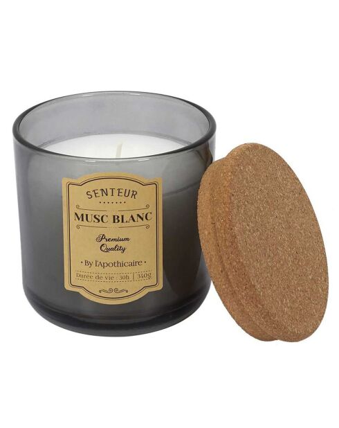 3 Bougies Apothicaires musc blanc, ambre, fleur de coton multicolore - 1 mèche 25h