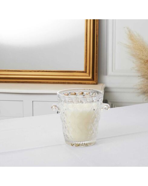 Bougie parfumée Seau ciselé Figue  transparent/blanc - 1 mèche 50h