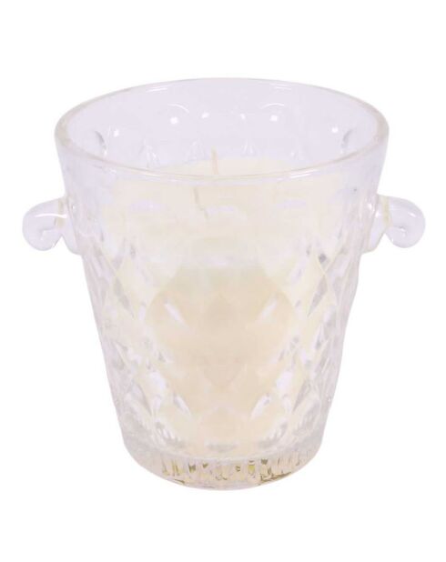 Bougie parfumée Seau ciselé Figue  transparent/blanc - 1 mèche 50h