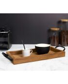 Plateau anses industrielles marron - 39.5x30x7 cm