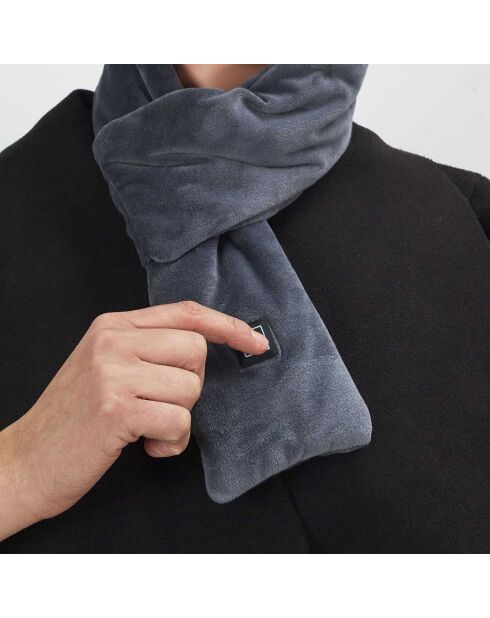 Echarpe chauffante grise - 74x10x2 cm