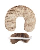 Coffret tour de cou + masque micro ondable beige - 24x16 cm