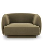 Fauteuil en Velours Miley vert - 109x85x74 cm