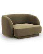 Fauteuil en Velours Miley vert - 109x85x74 cm