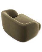 Fauteuil en Velours Miley vert - 109x85x74 cm