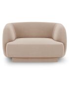 Fauteuil en Velours Miley cappuccino - 109x85x74 cm