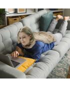 Couverture pour dos avec billes en céramique micro ondable marron - 37x28 cm