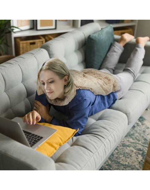 Couverture pour dos avec billes en céramique micro ondable marron - 37x28 cm