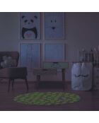 Tapis phosphorescent étoiles gris clair/blanc - 70x70 cm
