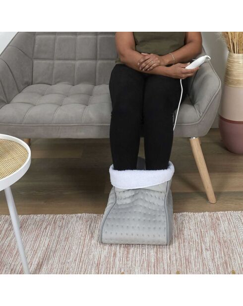 Chauffe pieds électrique gris - 30x24x30 cm
