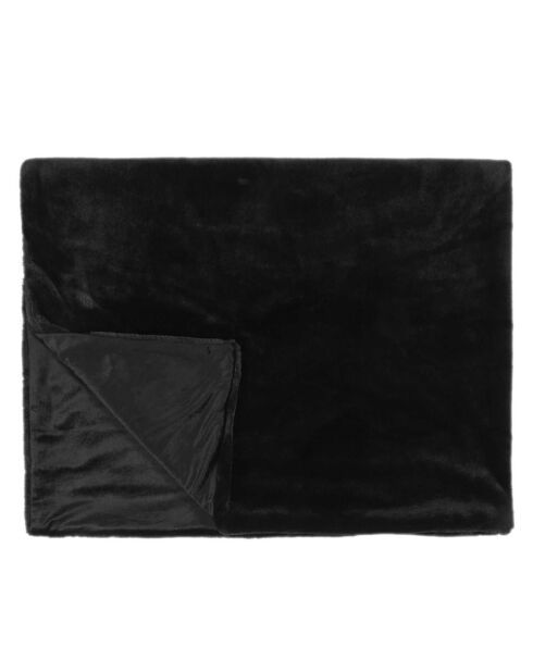 Plaid imitation fourrure Opulence noir - 120x150 cm