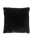 Coussin imitation fourrure Opulence noir - 40x6x40 cm