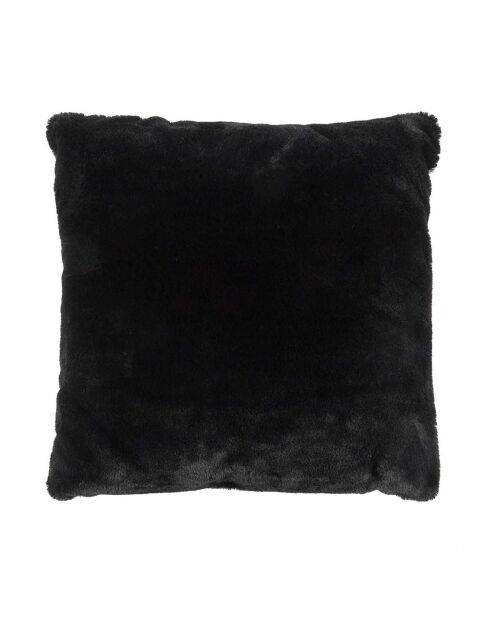 Coussin imitation fourrure Opulence noir - 40x6x40 cm
