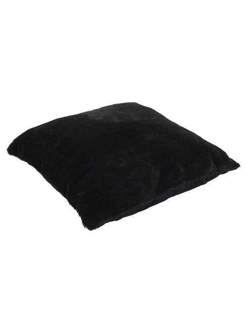 Coussin imitation fourrure Opulence noir - 40x6x40 cm