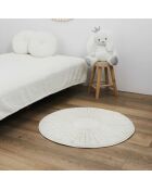Tapis Soleil doré/blanc/rose - 80x80x2 cm