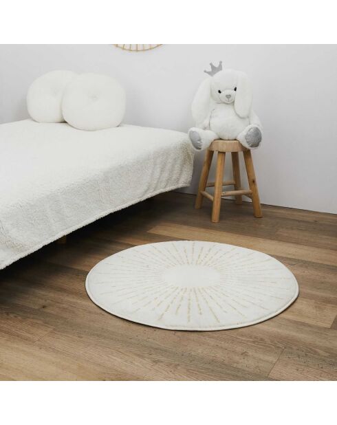 Tapis Soleil doré/blanc/rose - 80x80x2 cm