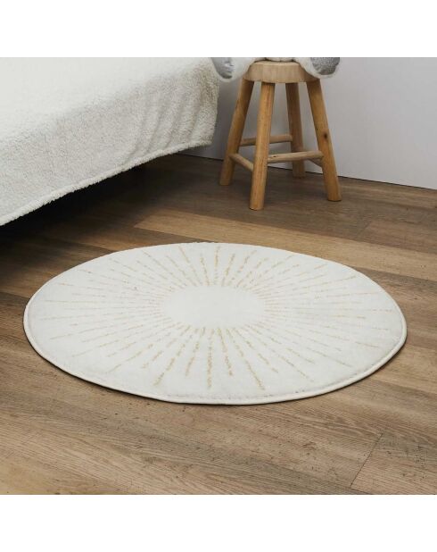 Tapis Soleil doré/blanc/rose - 80x80x2 cm