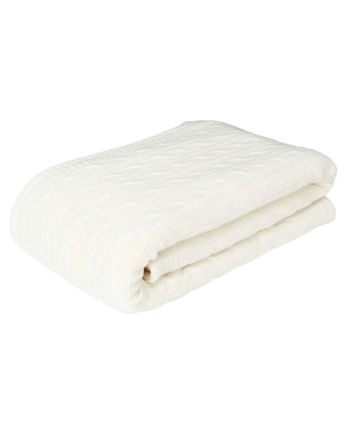 Plaid sherpa torsade beige - 120x150 cm