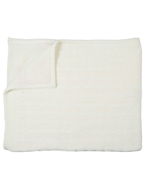 Plaid sherpa torsade beige - 120x150 cm