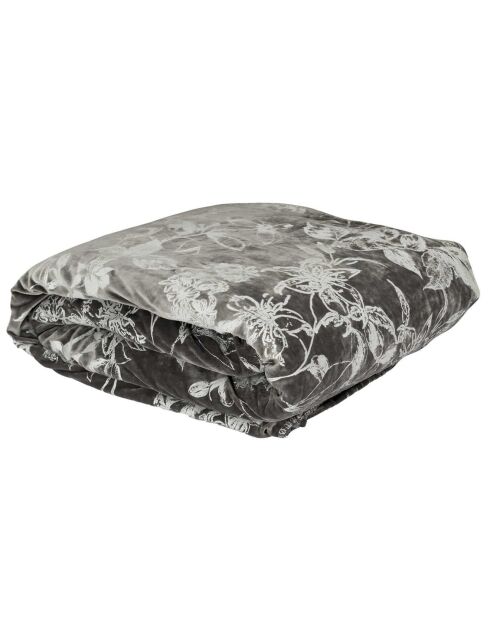 Plaid velours motif Sherpa gris - 120x150 cm