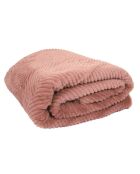 Plaid imitation fourure et Sherpa rose - 140x200 cm