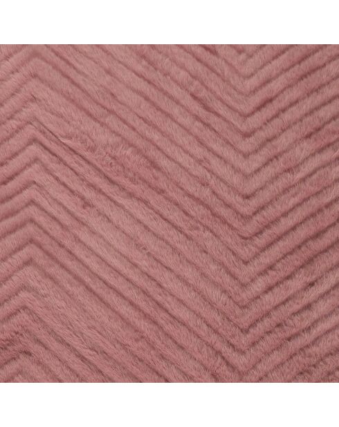 Plaid imitation fourure et Sherpa rose - 140x200 cm