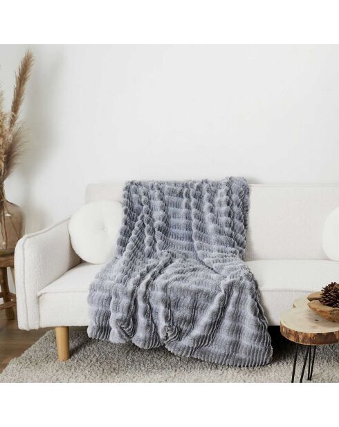 Plaid imitation fourrure Opulence gris - 120x150 cm