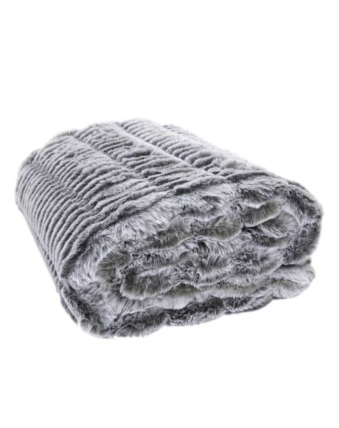 Plaid imitation fourrure Opulence gris - 120x150 cm