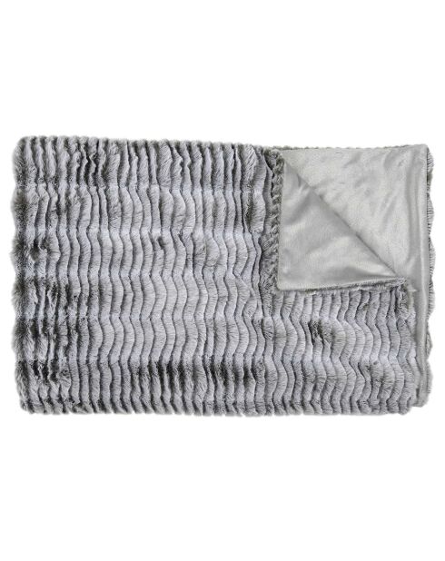 Plaid imitation fourrure Opulence gris - 120x150 cm